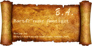 Bartánusz Ametiszt névjegykártya